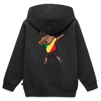 Congo - Sweat Premium à capuche zippé enfant bio - noir - Dos - AI Model Kid Male (0cm)