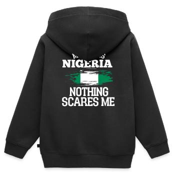 Nigeria - Kinder Premium Organic Zip Hoodie - Schwarz - Hinten - AI Model Kid Male (0cm)