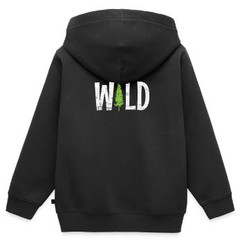 Wild Wald Baum Natur Blätter - Kinder Premium Organic Zip Hoodie - Schwarz - Hinten - AI Model Kid Male (0cm)