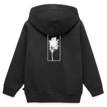 Baum Portait Natur Wälder Blätter - Kinder Premium Organic Zip Hoodie - Schwarz - Hinten - AI Model Kid Male (0cm)
