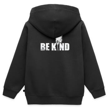 Be Kind Natur Wald Bäume Natur Blätter - Kinder Premium Organic Zip Hoodie - Schwarz - Hinten - AI Model Kid Male (0cm)