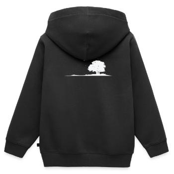 Baum auf dem Feld Natur Blätter - Kinder Premium Organic Zip Hoodie - Schwarz - Hinten - AI Model Kid Male (0cm)