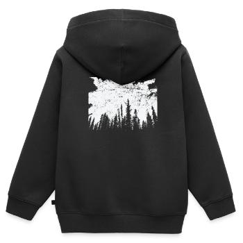 Wald in der Nacht Natur Blätter Umwelt - Kinder Premium Organic Zip Hoodie - Schwarz - Hinten - AI Model Kid Male (0cm)