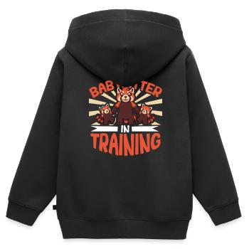 Babysitter in training - Babysitter - Kinder Premium Organic Zip Hoodie - Schwarz - Hinten - AI Model Kid Male (0cm)
