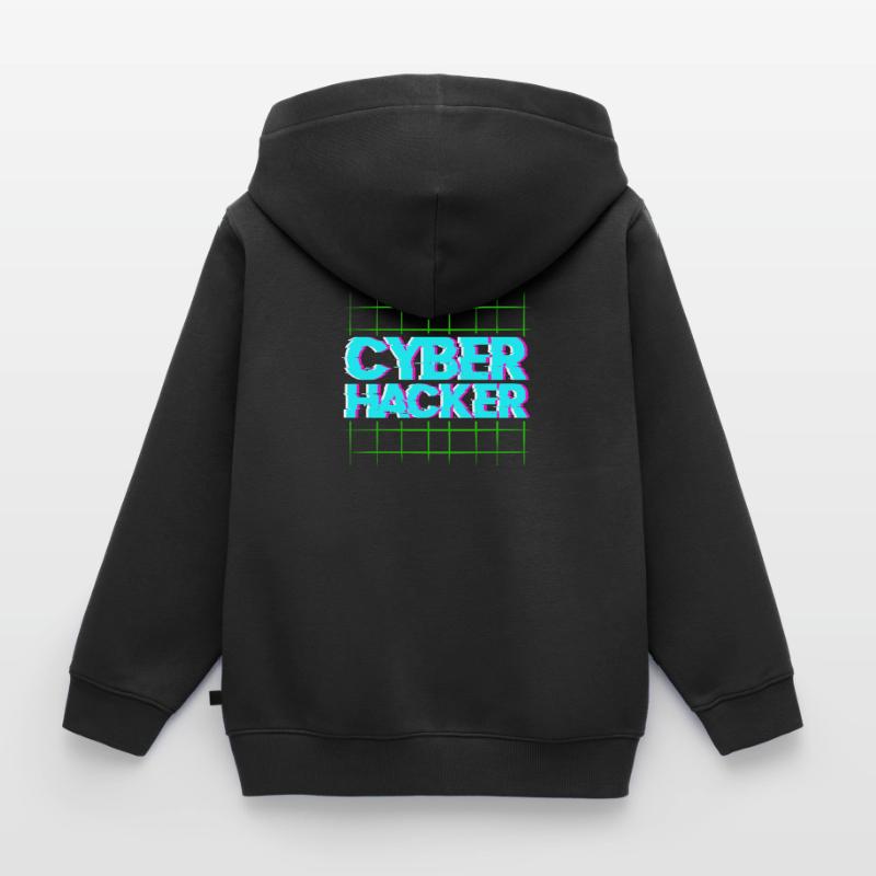 Hacker Coder Computer Hacking Cadeau Sweat Premium à capuche zippé enfant bio