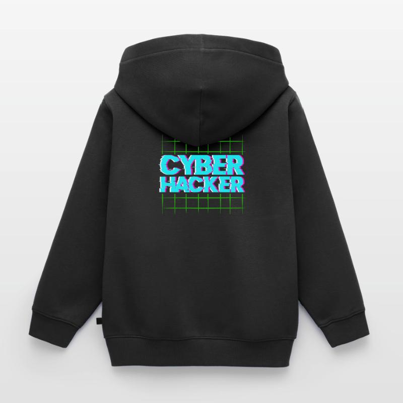 Hacker Coder Computer Hacking Cadeau Sweat Premium à capuche zippé enfant bio