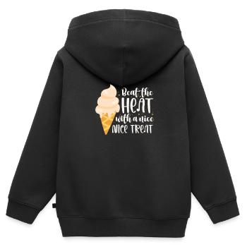 Eiscreme Eis Eiskrem Ice Cream Sommer Geschenk - Kinder Premium Organic Zip Hoodie - Schwarz - Hinten - AI Model Kid Male (0cm)