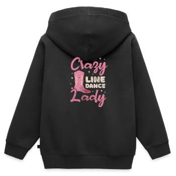 Linedance - Kinder Premium Organic Zip Hoodie - Schwarz - Hinten - AI Model Kid Male (0cm)