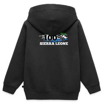 Sierra Leone - Kinder Premium Organic Zip Hoodie - Schwarz - Hinten - AI Model Kid Male (0cm)