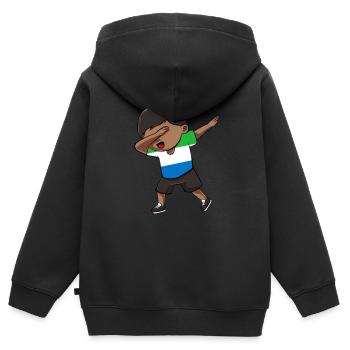 Sierra Leone - Kinder Premium Organic Zip Hoodie - Schwarz - Hinten - AI Model Kid Male (0cm)