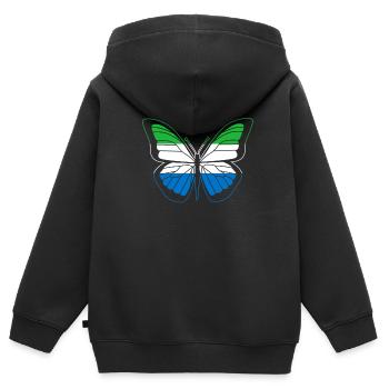 Sierra Leone - Kinder Premium Organic Zip Hoodie - Schwarz - Hinten - AI Model Kid Male (0cm)