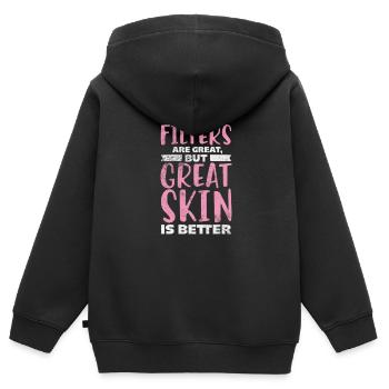 Kosmetikerin - Kinder Premium Organic Zip Hoodie - Schwarz - Hinten - AI Model Kid Male (0cm)