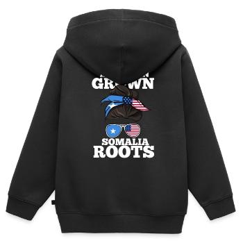 Somalia - Kinder Premium Organic Zip Hoodie - Schwarz - Hinten - AI Model Kid Male (0cm)