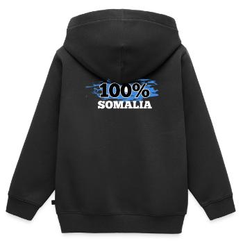 Somalia - Kinder Premium Organic Zip Hoodie - Schwarz - Hinten - AI Model Kid Male (0cm)