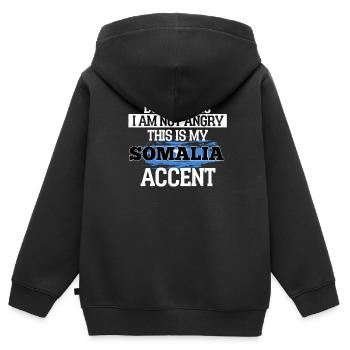 Somalia - Kinder Premium Organic Zip Hoodie - Schwarz - Hinten - AI Model Kid Male (0cm)