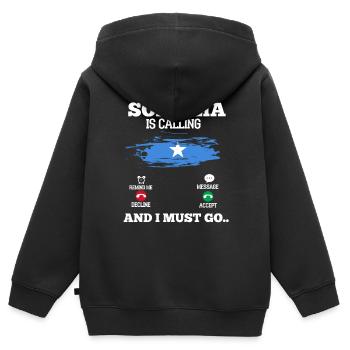 Somalia - Kinder Premium Organic Zip Hoodie - Schwarz - Hinten - AI Model Kid Male (0cm)