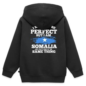 Somalia - Kinder Premium Organic Zip Hoodie - Schwarz - Hinten - AI Model Kid Male (0cm)