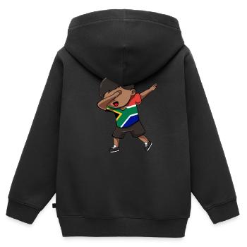 Südafrika - Kinder Premium Organic Zip Hoodie - Schwarz - Hinten - AI Model Kid Male (0cm)