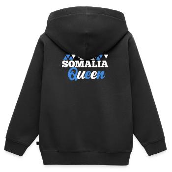 Somalia - Kinder Premium Organic Zip Hoodie - Schwarz - Hinten - AI Model Kid Male (0cm)