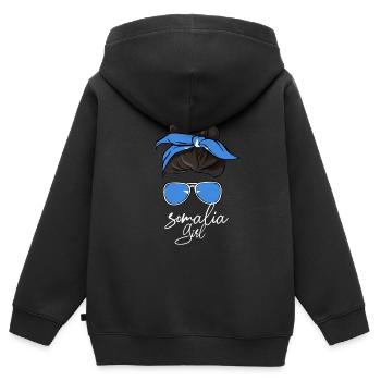 Somalia - Kinder Premium Organic Zip Hoodie - Schwarz - Hinten - AI Model Kid Male (0cm)