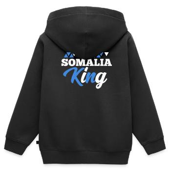 Somalia - Kinder Premium Organic Zip Hoodie - Schwarz - Hinten - AI Model Kid Male (0cm)