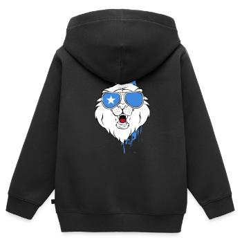 Somalie - Sweat Premium à capuche zippé enfant bio - noir - Dos - AI Model Kid Male (0cm)