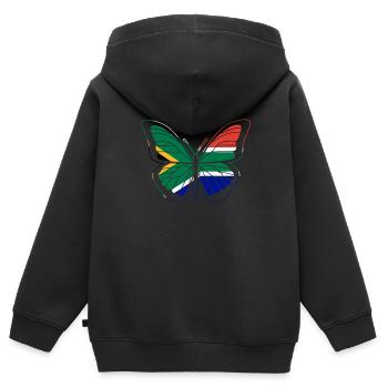 Südafrika - Kinder Premium Organic Zip Hoodie - Schwarz - Hinten - AI Model Kid Male (0cm)