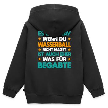 Wasserball Für Begabte Wasserballspieler Geschenk - Kinder Premium Organic Zip Hoodie - Schwarz - Hinten - AI Model Kid Male (0cm)