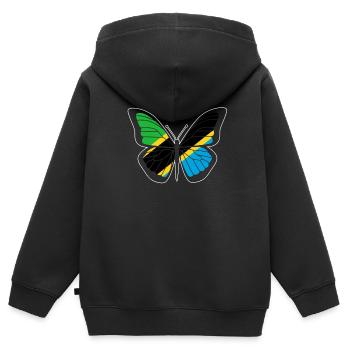 Tansania - Kinder Premium Organic Zip Hoodie - Schwarz - Hinten - AI Model Kid Male (0cm)