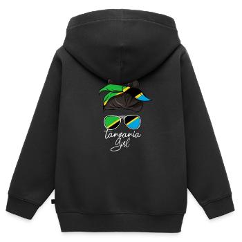 Tansania - Kinder Premium Organic Zip Hoodie - Schwarz - Hinten - AI Model Kid Male (0cm)