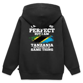 Tansania - Kinder Premium Organic Zip Hoodie - Schwarz - Hinten - AI Model Kid Male (0cm)
