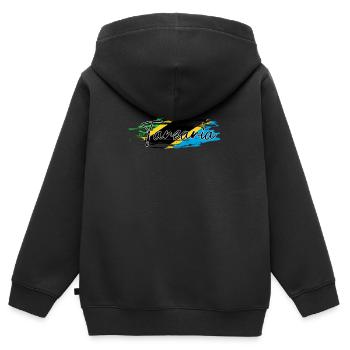 Tansania - Kinder Premium Organic Zip Hoodie - Schwarz - Hinten - AI Model Kid Male (0cm)