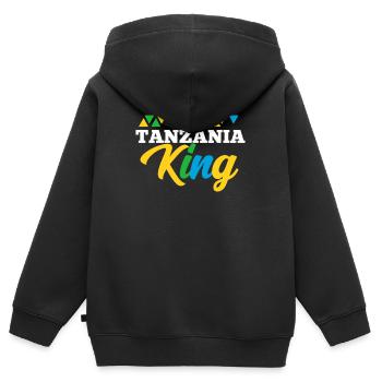 Tansania - Kinder Premium Organic Zip Hoodie - Schwarz - Hinten - AI Model Kid Male (0cm)