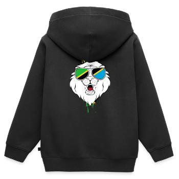Tansania - Kinder Premium Organic Zip Hoodie - Schwarz - Hinten - AI Model Kid Male (0cm)