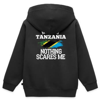 Tansania - Kinder Premium Organic Zip Hoodie - Schwarz - Hinten - AI Model Kid Male (0cm)