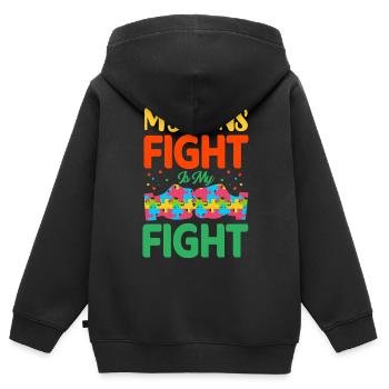 Autismus Autist - Kinder Premium Organic Zip Hoodie - Schwarz - Hinten - AI Model Kid Male (0cm)