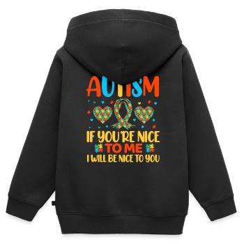 Autismus Autist - Kinder Premium Organic Zip Hoodie - Schwarz - Hinten - AI Model Kid Male (0cm)
