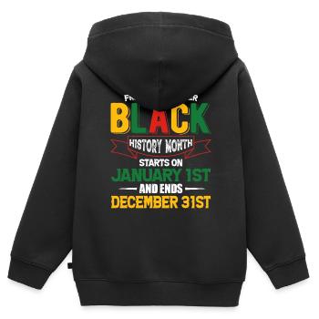 Black History Month Black History - Kinder Premium Organic Zip Hoodie - Schwarz - Hinten - AI Model Kid Male (0cm)