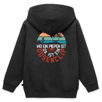 Piepen Dosenclip.. - Metalldetektor Sondengänger - Kinder Premium Organic Zip Hoodie - Schwarz - Hinten - AI Model Kid Male (0cm)