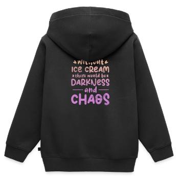 Eiscreme - Kinder Premium Organic Zip Hoodie - Schwarz - Hinten - AI Model Kid Male (0cm)