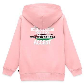 Sahara occidental - Sweat Premium à capuche zippé enfant bio - rose - Dos - AI Model Kid Female (0cm)