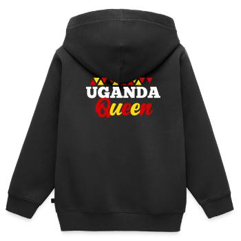 Uganda - Kids Premium Organic Zip-up Hoodie - black - Back - AI Model Kid Male (0cm)