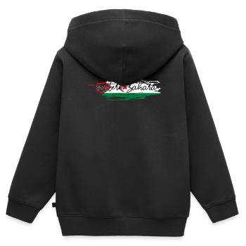 Western Sahara - Kids Premium Organic Zip-up Hoodie - black - Back - AI Model Kid Male (0cm)