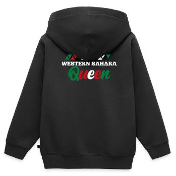 Western Sahara - Kids Premium Organic Zip-up Hoodie - black - Back - AI Model Kid Male (0cm)