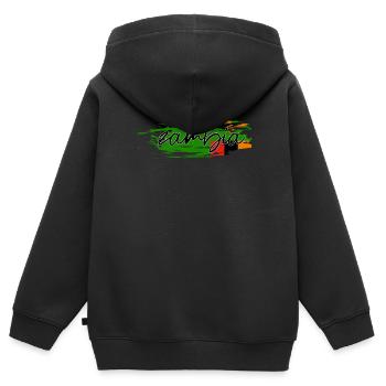 Sambia - Kinder Premium Organic Zip Hoodie - Schwarz - Hinten - AI Model Kid Male (0cm)