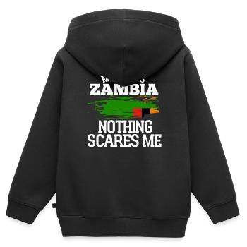 Sambia - Kinder Premium Organic Zip Hoodie - Schwarz - Hinten - AI Model Kid Male (0cm)