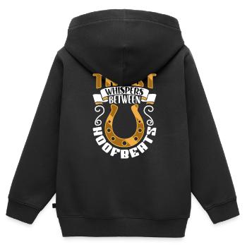 Confiance entre les battements de sabots - chevaux - Sweat Premium à capuche zippé enfant bio - noir - Dos - AI Model Kid Male (0cm)