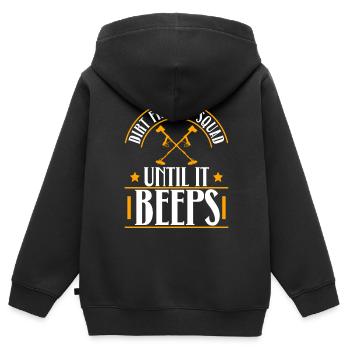 Équipe de détecteurs de métaux Chasse au trésor - Sweat Premium à capuche zippé enfant bio - noir - Dos - AI Model Kid Male (0cm)