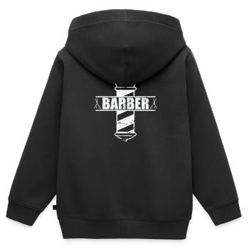 Barber Beruf Haarschnitt Friseur - Kinder Premium Organic Zip Hoodie - Schwarz - Hinten - AI Model Kid Male (0cm)