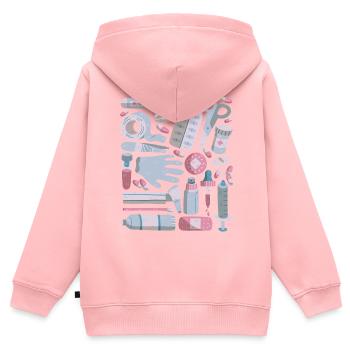 Trousse de premiers soins Doodles Trousse de premiers soins Médecine - Sweat Premium à capuche zippé enfant bio - rose - Dos - AI Model Kid Female (0cm)
